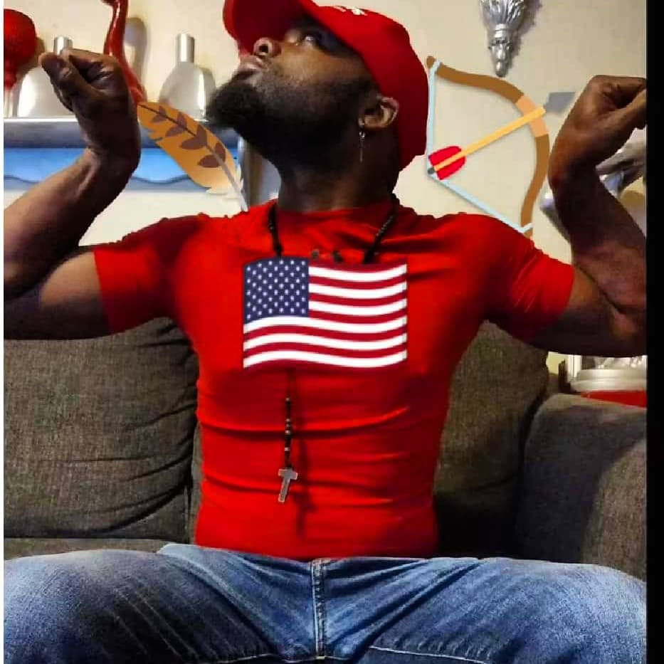 The American Eagle pose