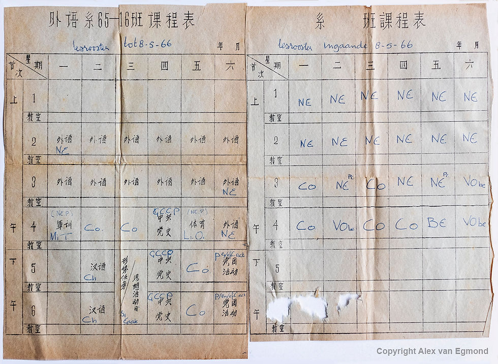 Lesrooster 1965-1966