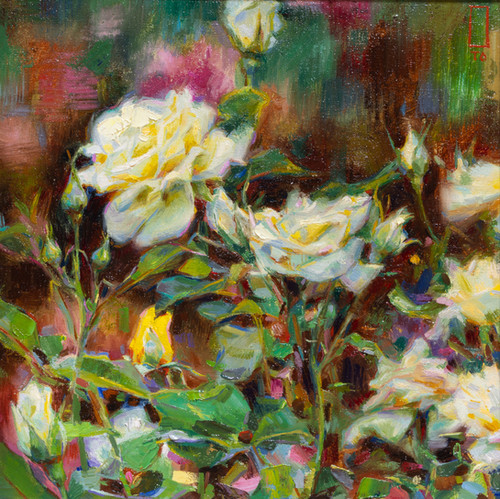 Painting Roses En Plein Air, June 19th | Teresa Oaxaca