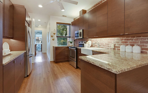 An incredible kitchen with ample counter and storage space in the Washington DC rental property managed by Mainstay Rentals