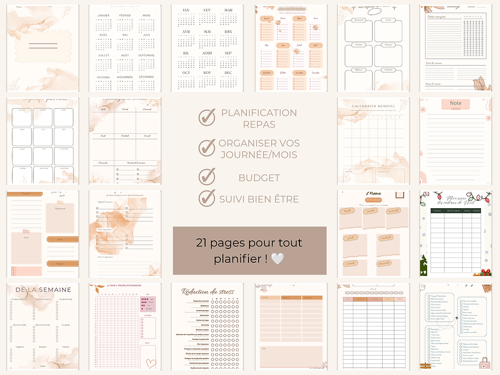 Thumbnail: Agenda imprimable PDF  Anglais| Planificateur de vie | Organisateur 