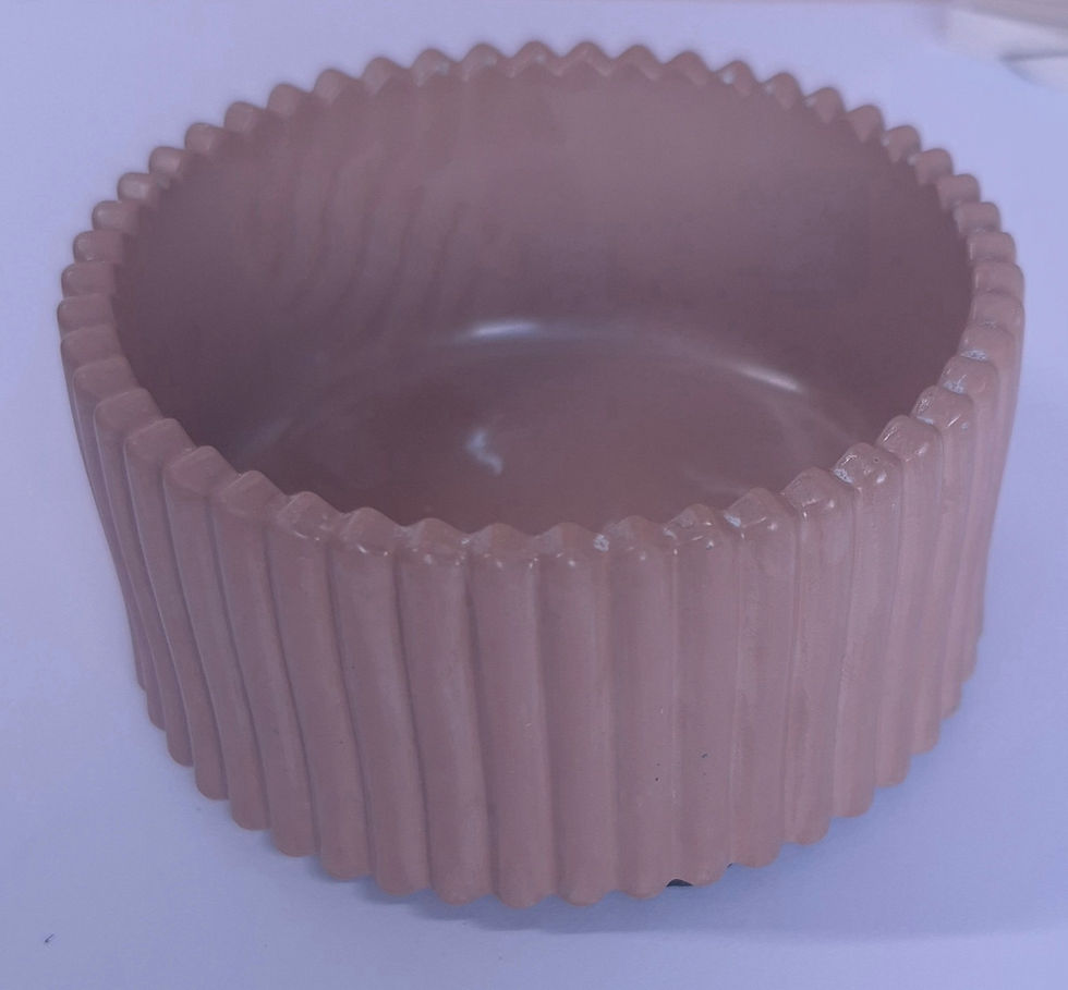 Thumbnail: Minimalist grooved hydrostone pot – Handmade in Quebec