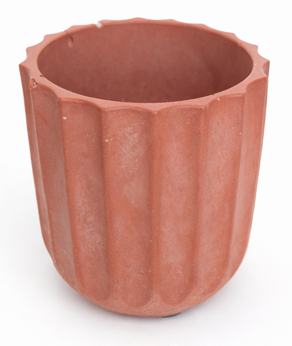 Miniature : pot cannelé terracotta