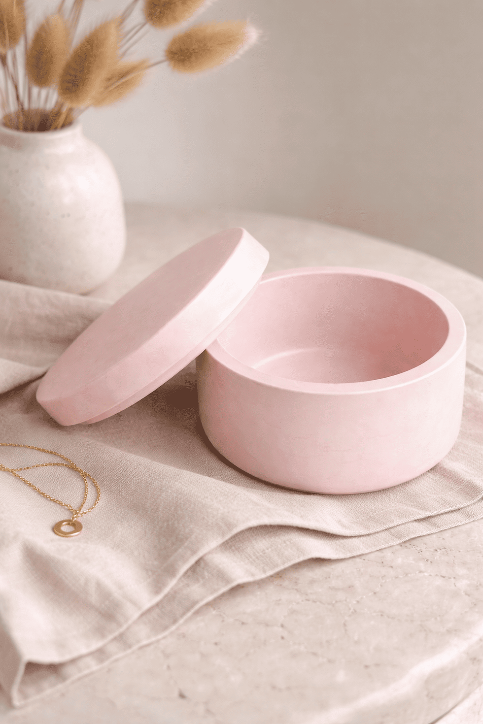 Miniature : Bol décoratif avec couvercle en hydrostone – Fait main au Québec