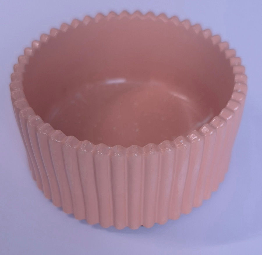 Thumbnail: Minimalist grooved hydrostone pot – Handmade in Quebec