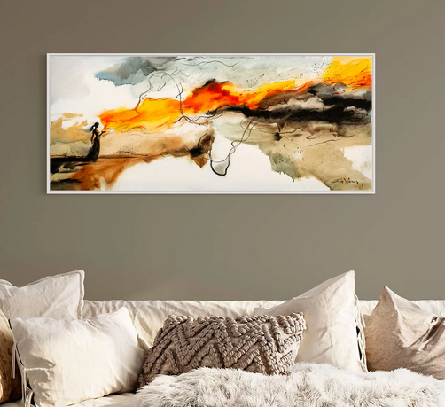 Thumbnail: I Keep My Lamp Burning 15 x 36 Canvas print. Artist Ain Vares