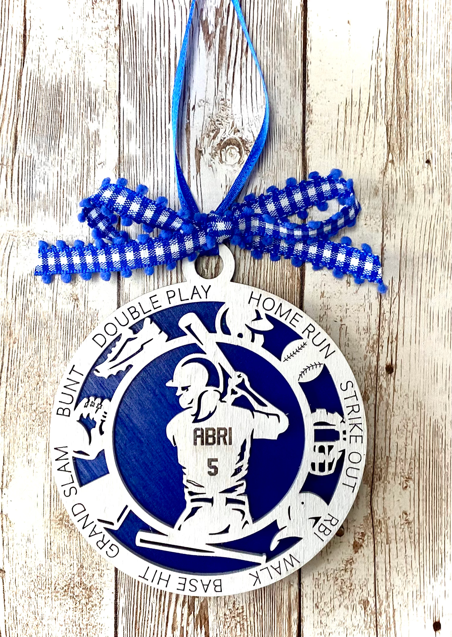 Softball ornament gift tag