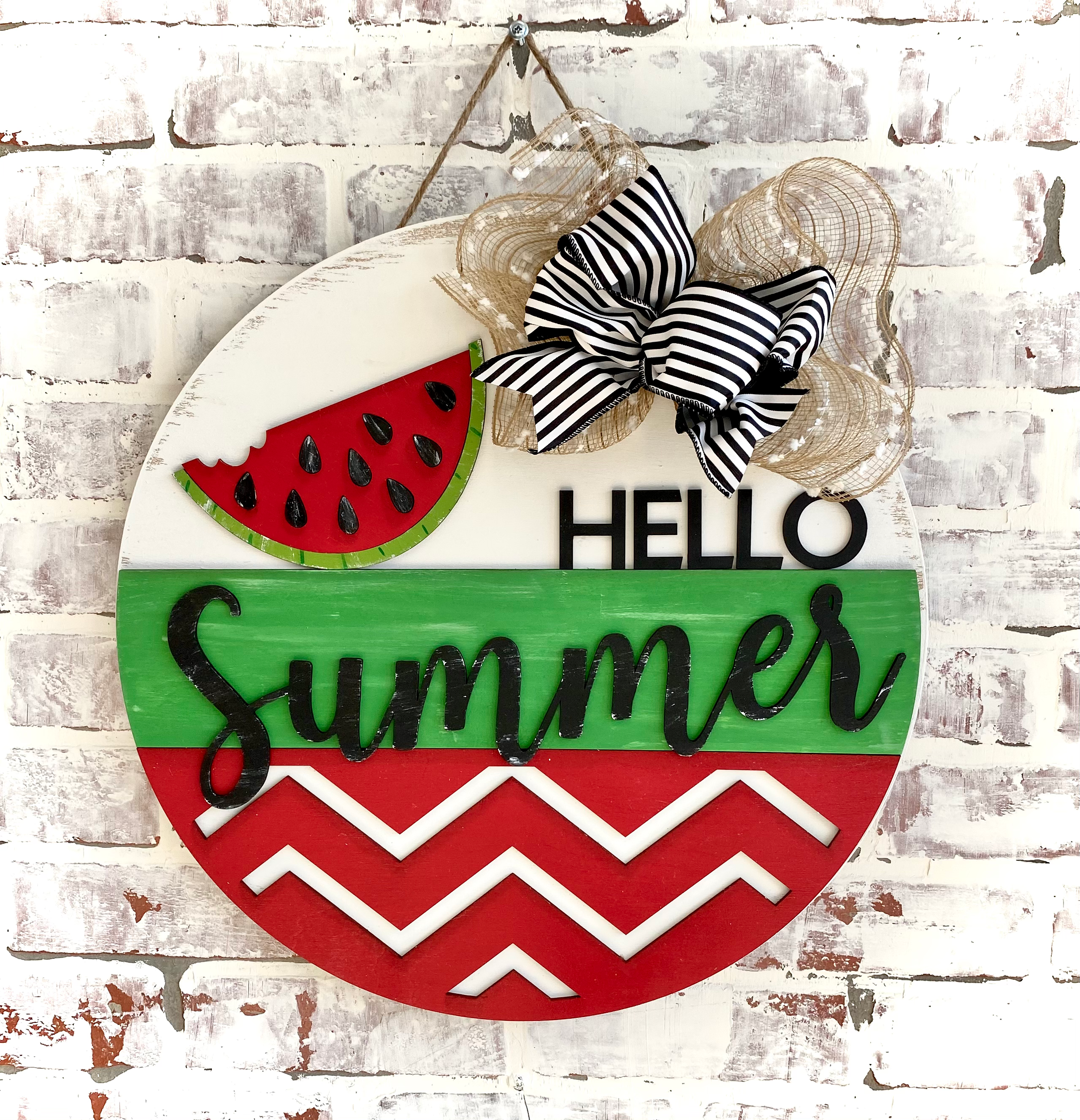 Hello summer red watermelon DIY door hanger kit