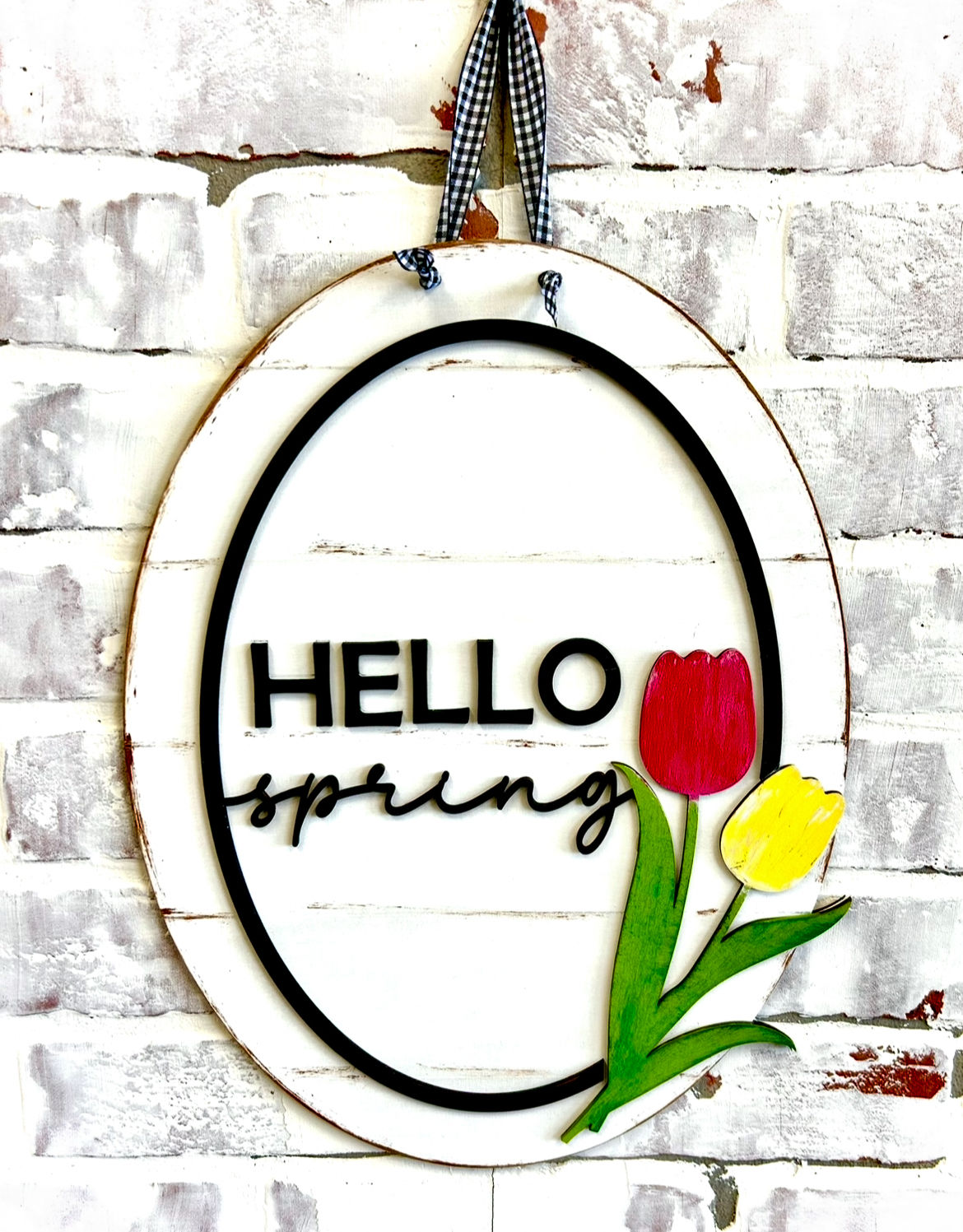 Hello Spring Oval  Sign DIY Kit 