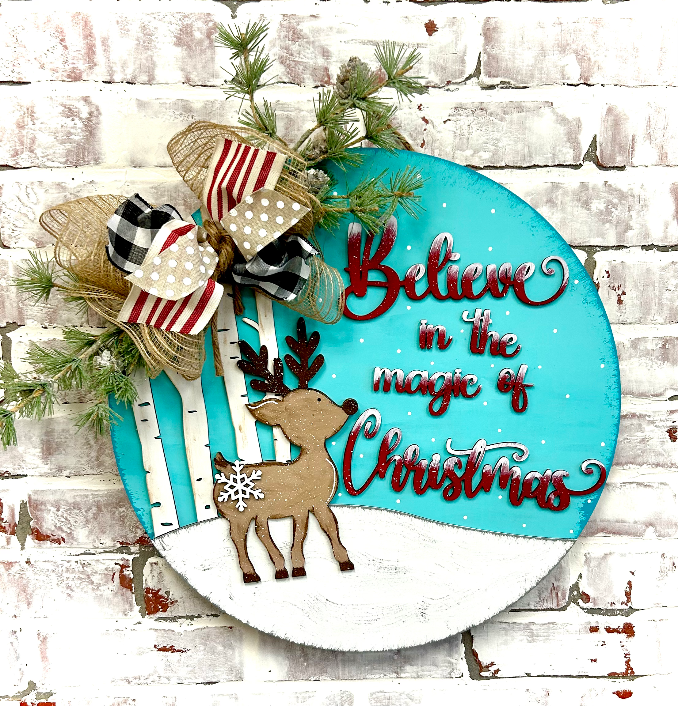 Believe In The Magic Of Christmas Deer Doorhanger DIY Kit
