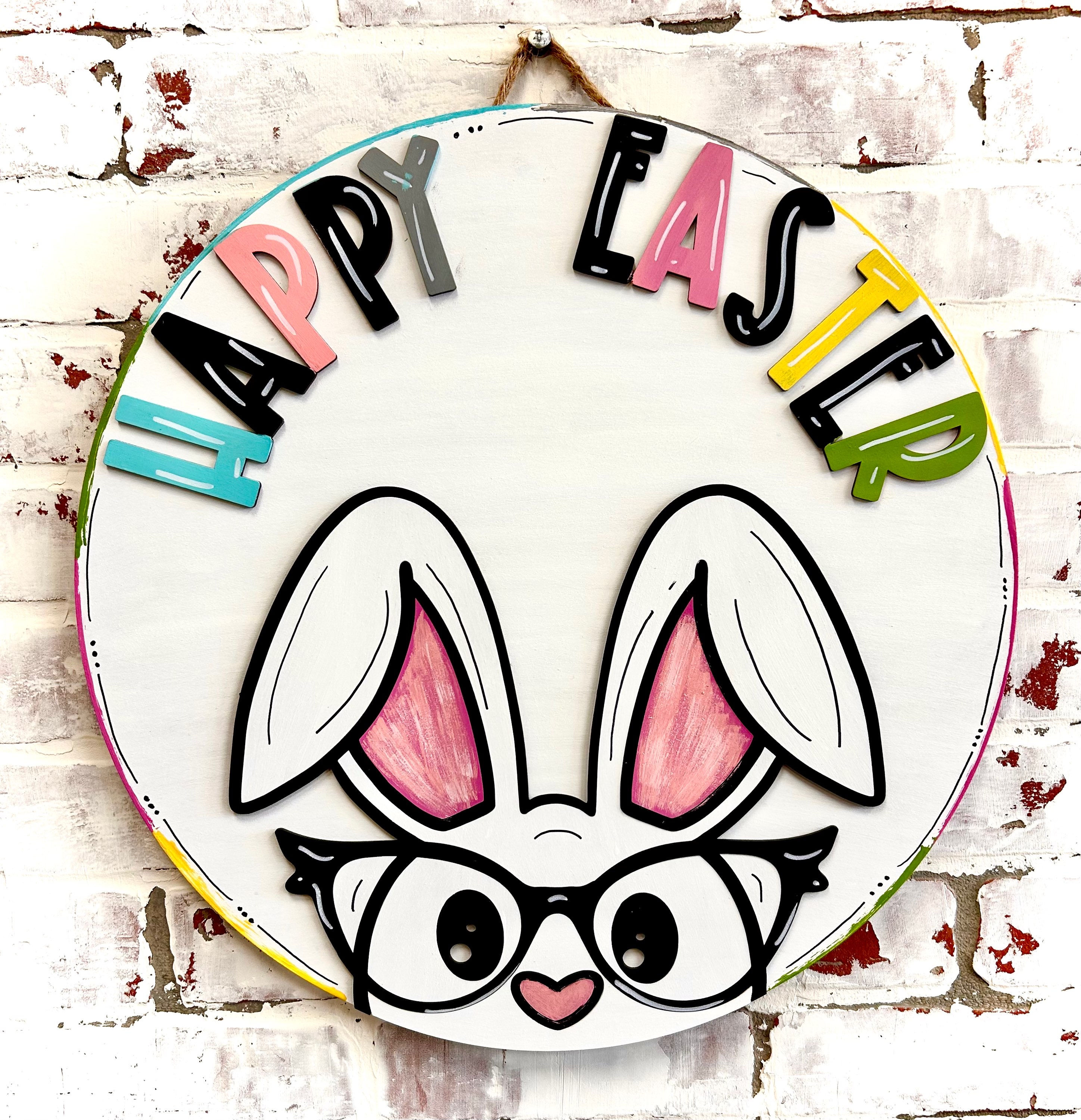  Happy Easter Nerdy Bunny DIY Doorhanger Kit
