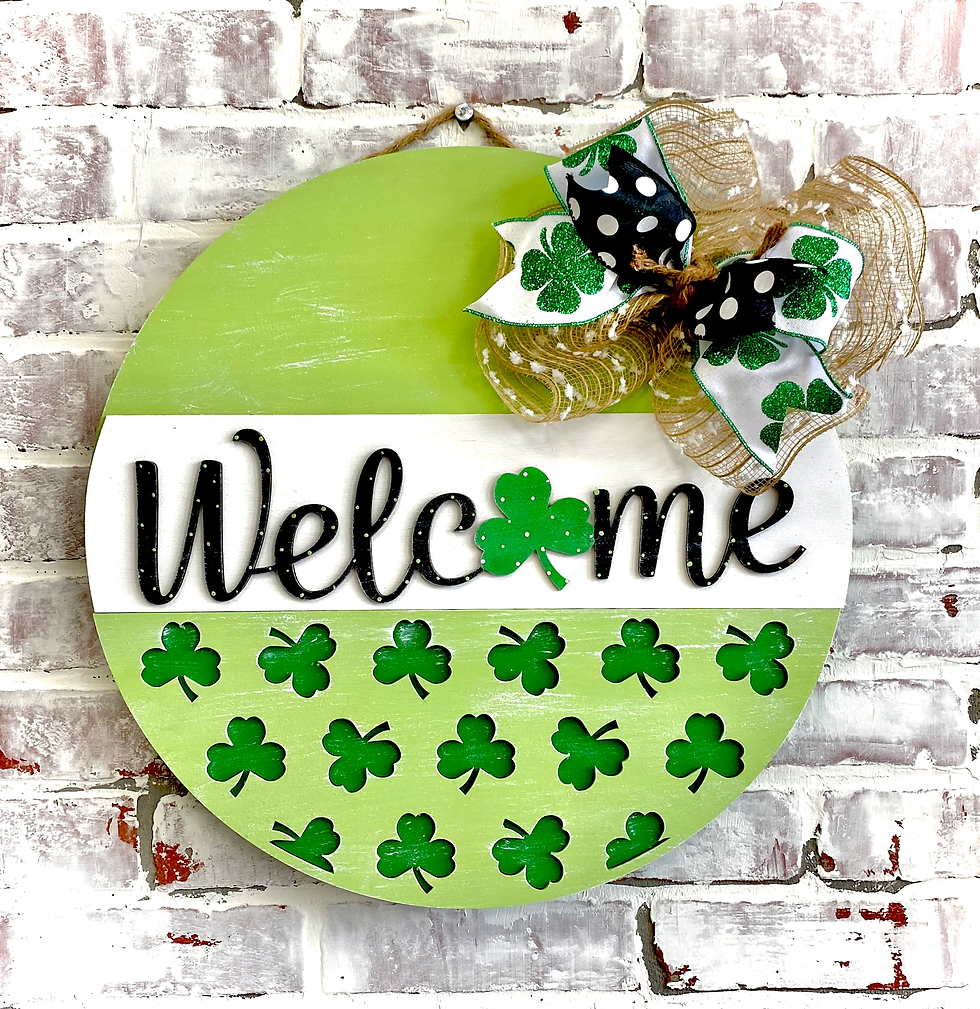 St Patrick’s Day green Welcome Door Hanger kit