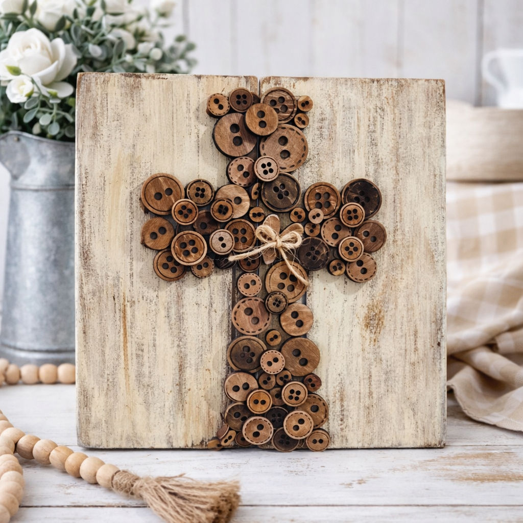 Cross Button Art DIY Kit