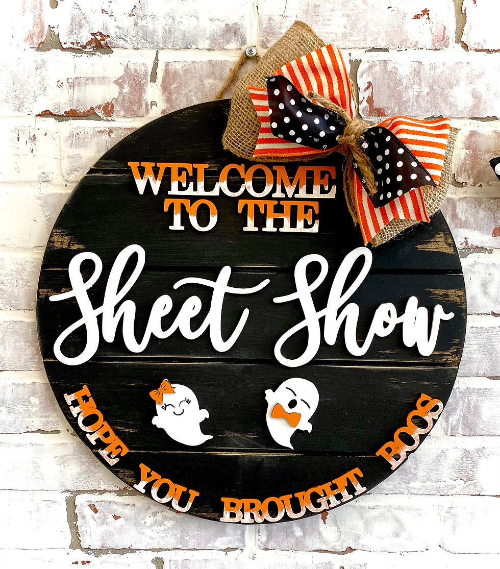 Welcome To The Sheet Show Purple DIY Doorhanger Kit