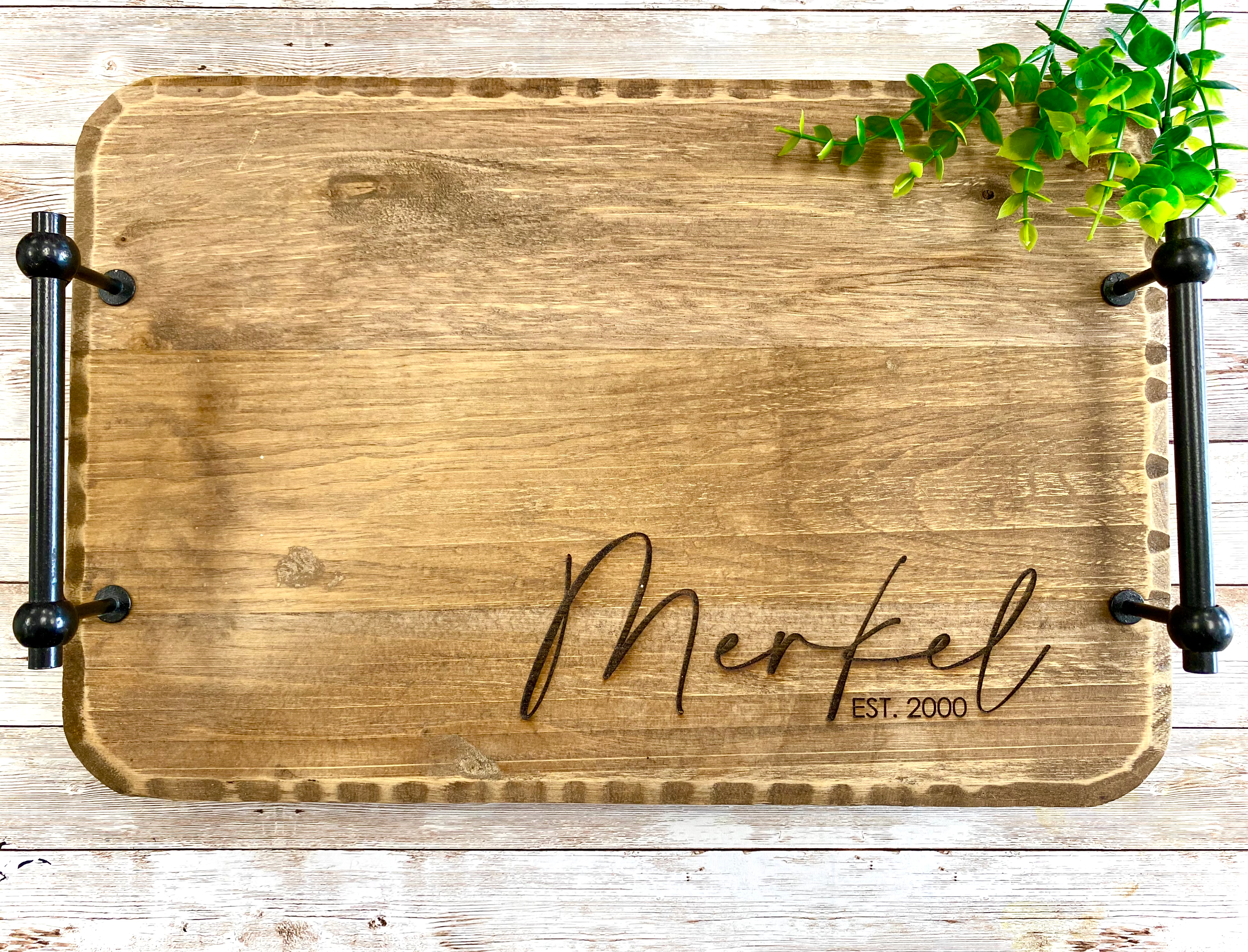 Wooden tray with Engraved Name SMALL 
