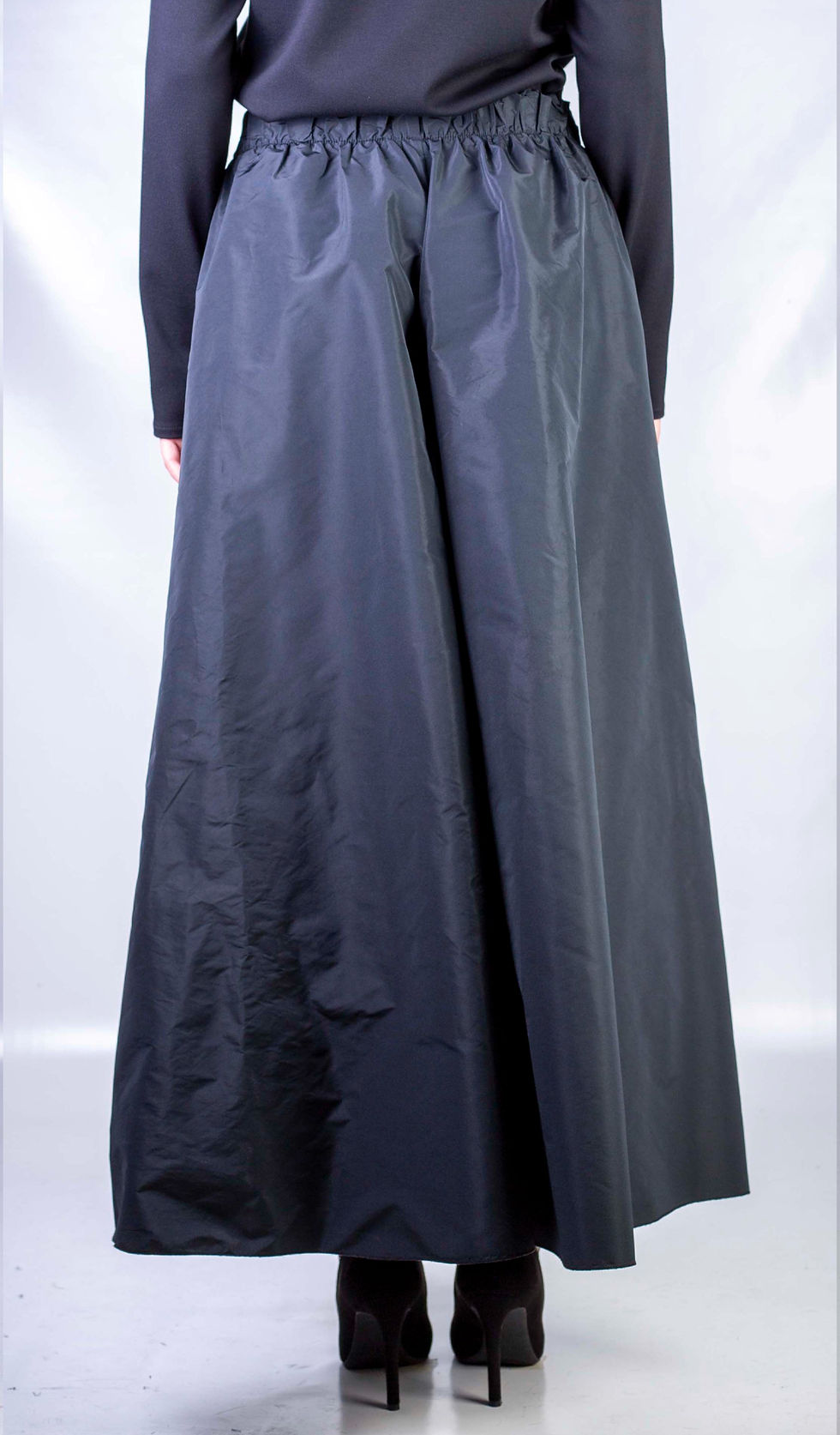 Miniatura: ampio pantalone con morbido elastico in vita in taffetà