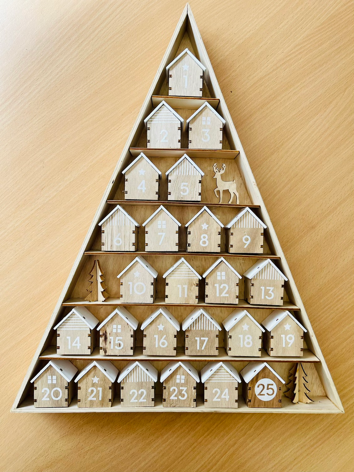 Wooden Advent Calendar 24 Days of Christmas