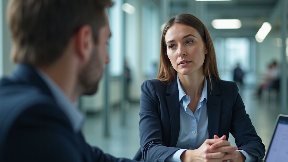 Close-up of an auditor conducting an interview with a process operator