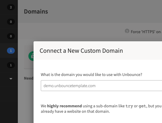 Setting Up Unbounce Page URL