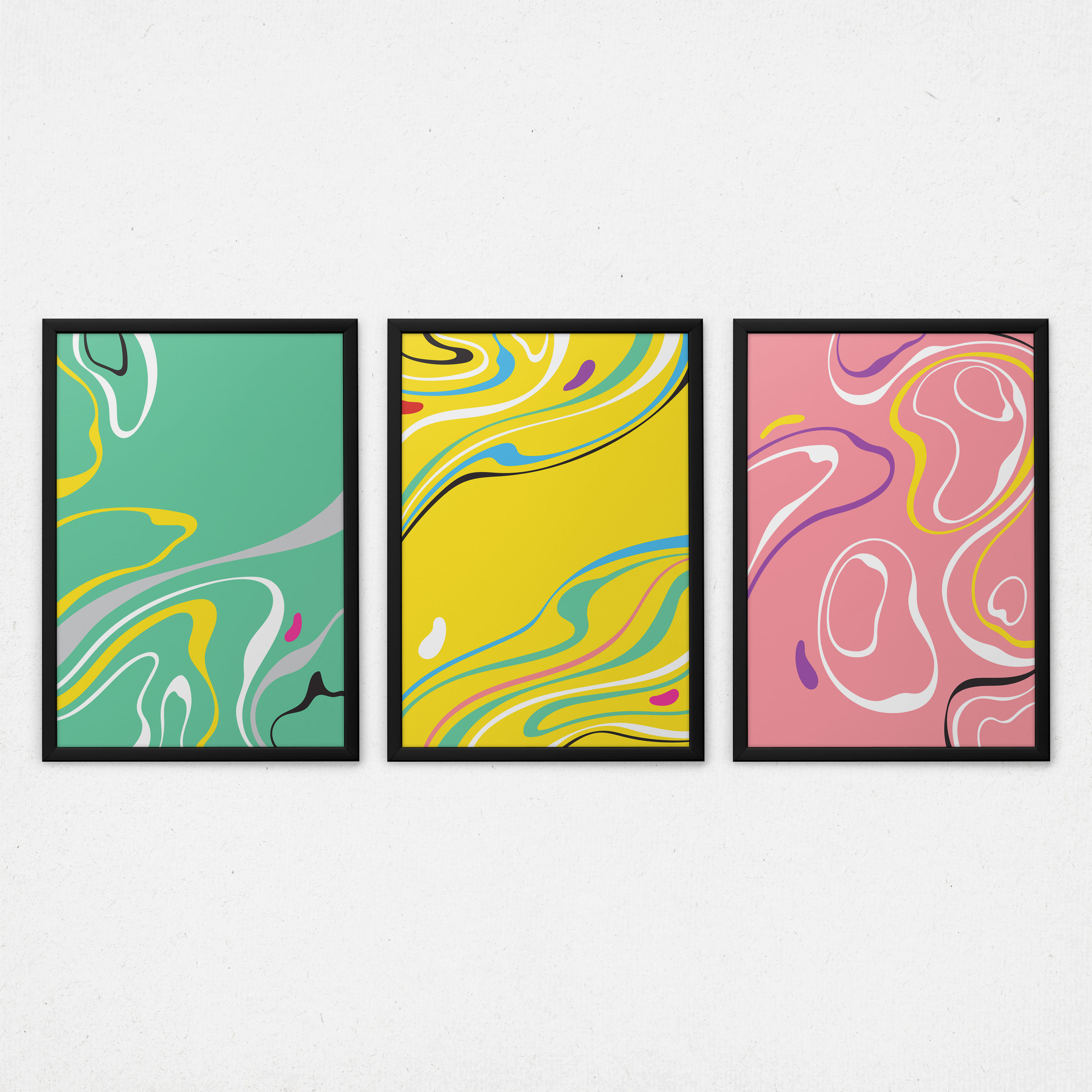 TRIO DE QUADROS 50*70 ARTE ABSTRATA