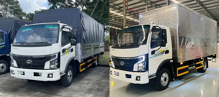 Hai phiên bản xe tải 3.5 tấn với tùy chọn thùng bạt và thùng kín phục vụ nhiều nhu cầu vận chuyển