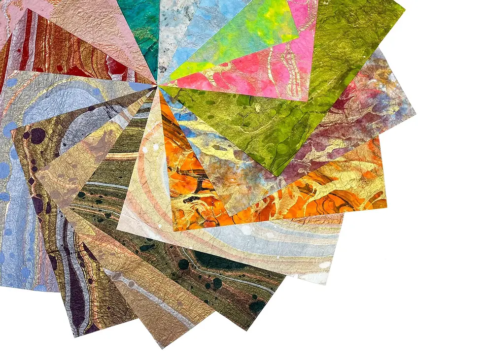 Thumbnail: Hand Marbled Milano Mulberry A4 Paper Pack