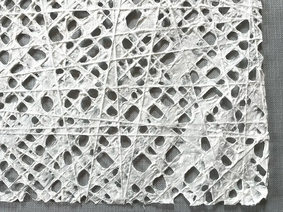 Thumbnail: Handmade Fishnet Mulberry Paper – White