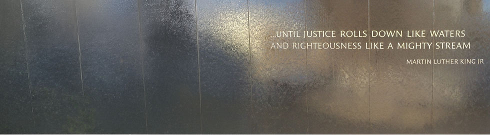 Image displaying a quote by Martin Luther King Jr. beginning, “Until justice rolls down like waters…”