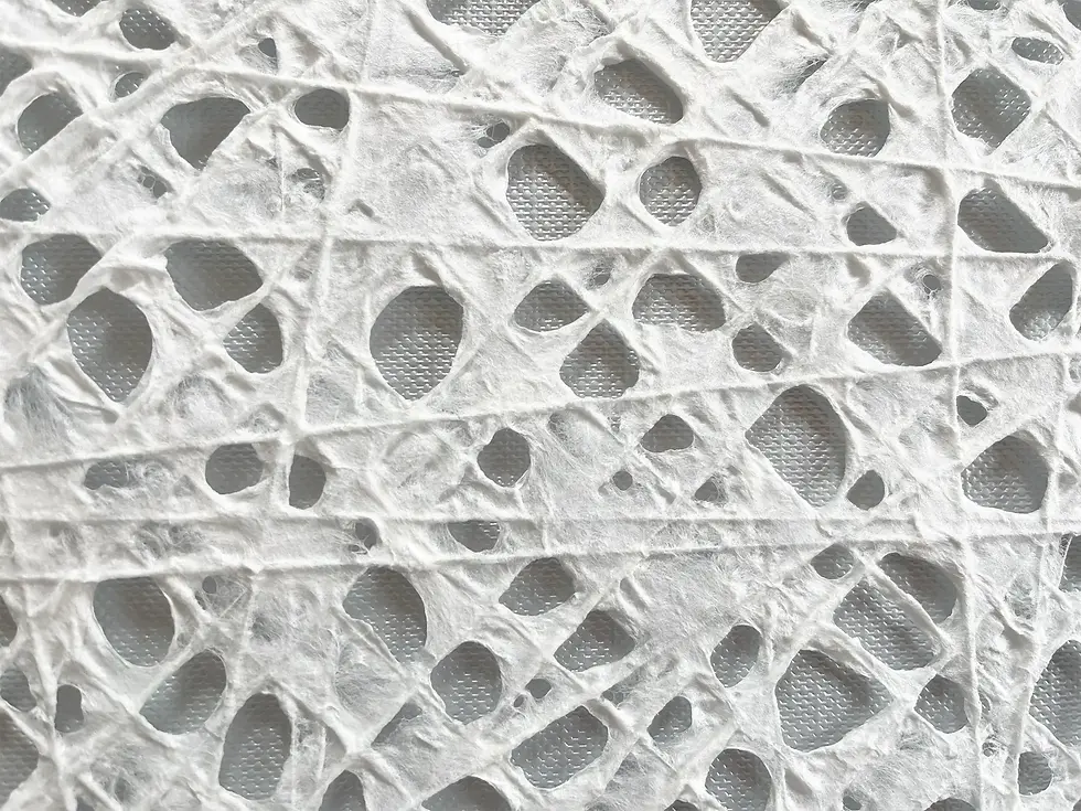 Thumbnail: Handmade Fishnet Mulberry Paper – White