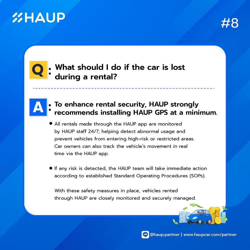Discover how HAUP protects car owners with GPS tracking, 24/7 monitoring, and SOPs to handle lost vehicles during rentals.