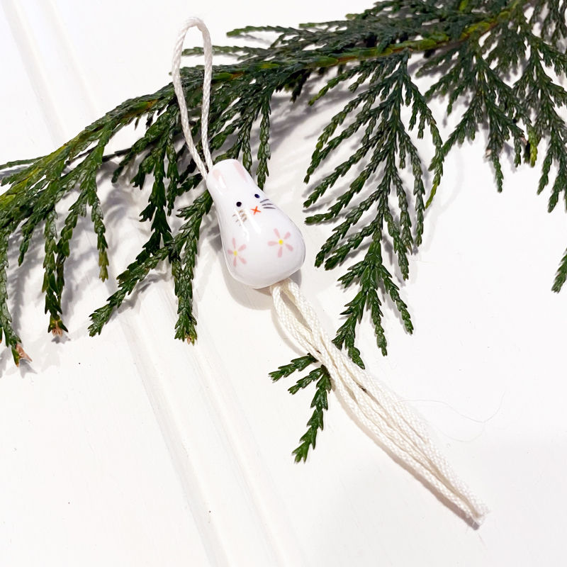 Thumbnail: Tiny Hanging Ceramic Bunny Decorations