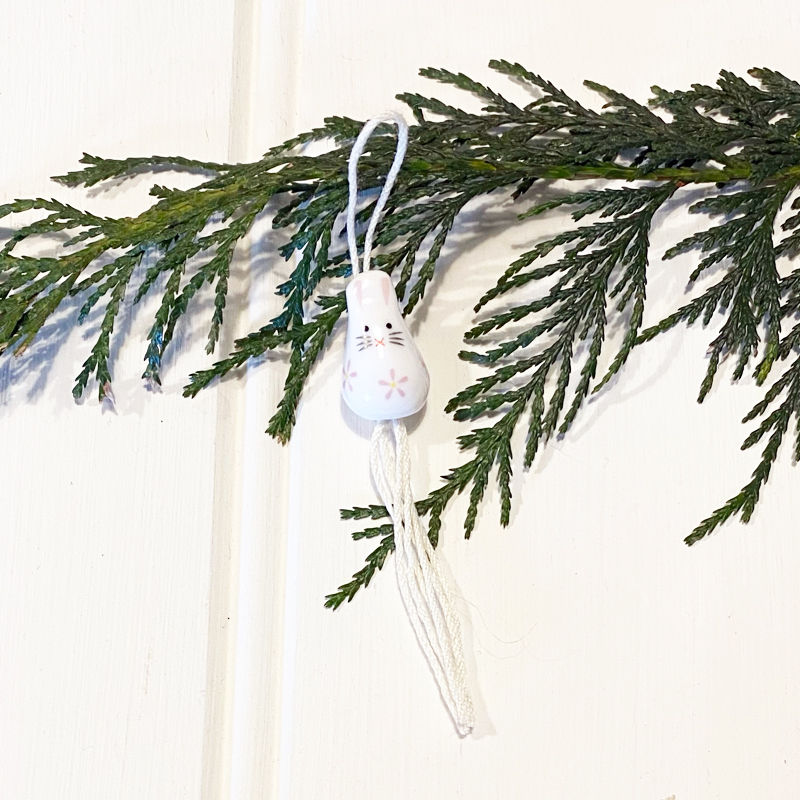 Thumbnail: Tiny Hanging Ceramic Bunny Decorations