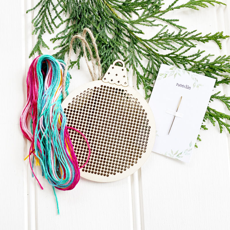 Thumbnail: Bauble Wooden Shape Embroidery Kit