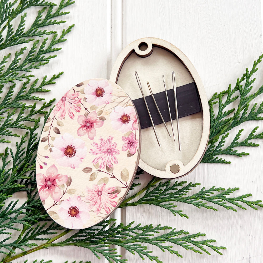 Wooden Needle Box - Oval assorted