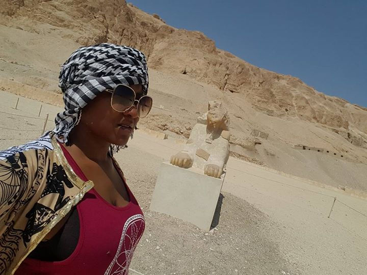 The beheaded Sphinx statue in Luxor