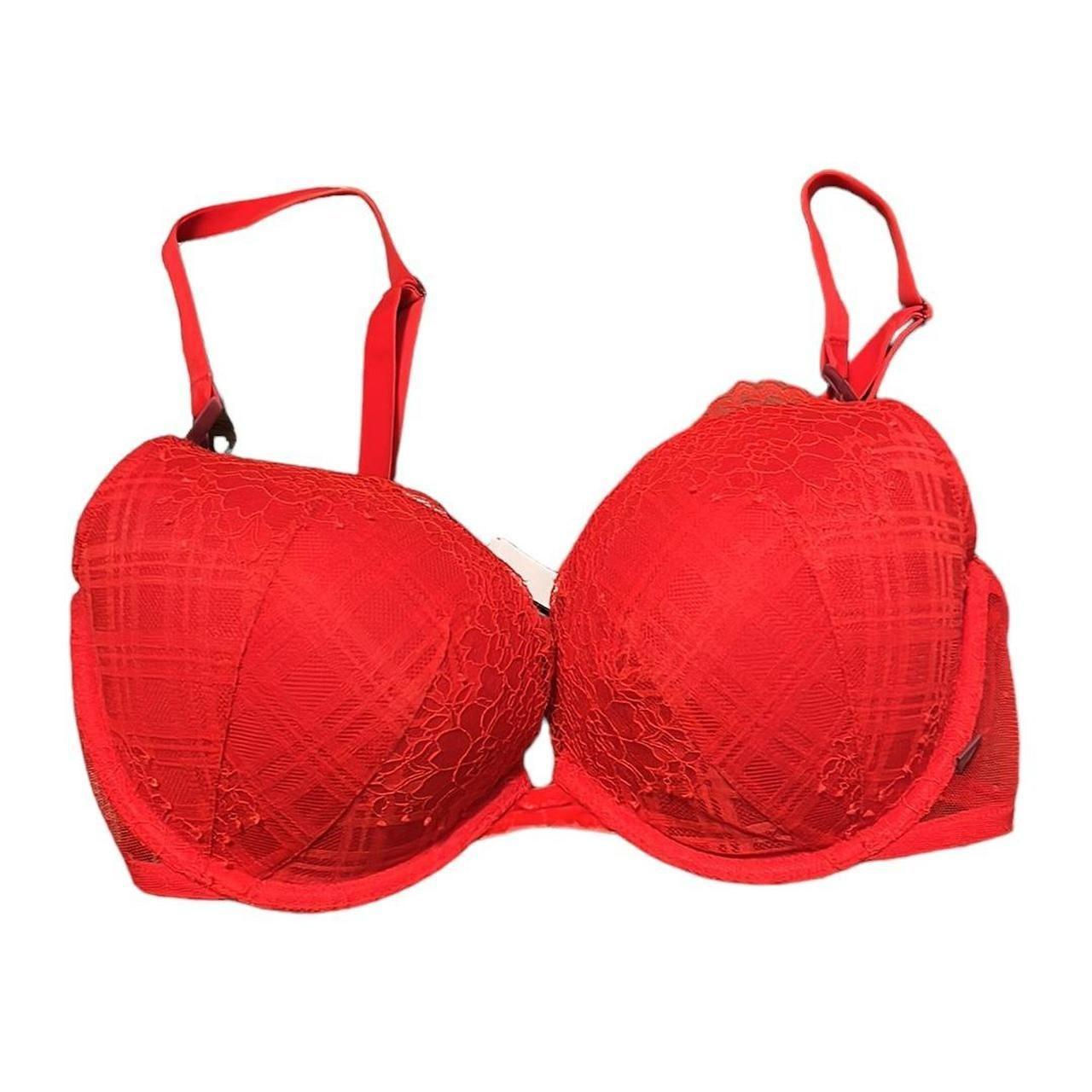 Victoria Secret Lace back Rose Bra in Lipstick Red