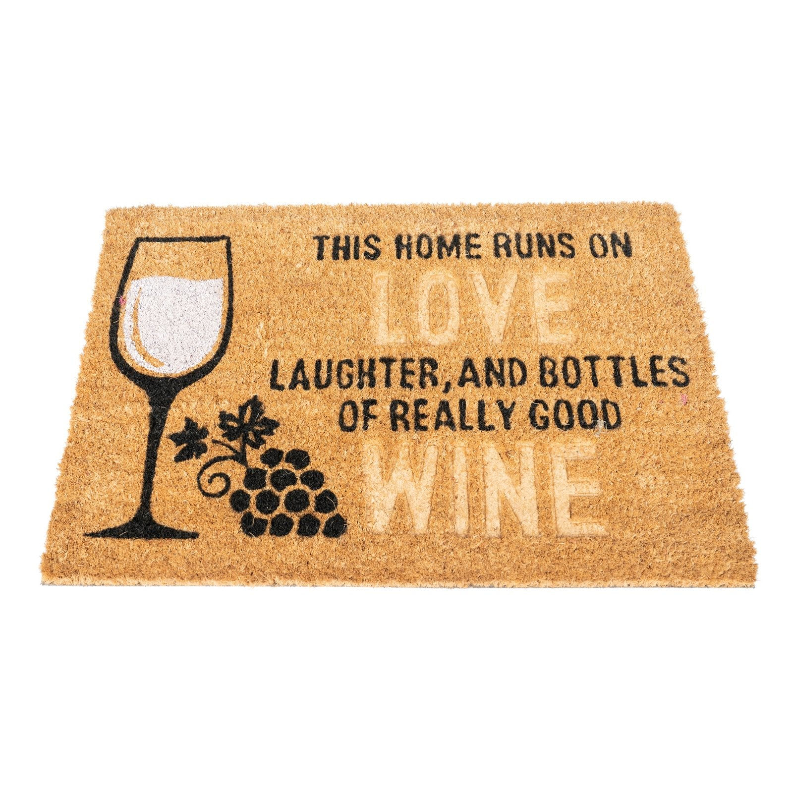 Coir Doormat with Wine Glass & Love Shipping furniture UK