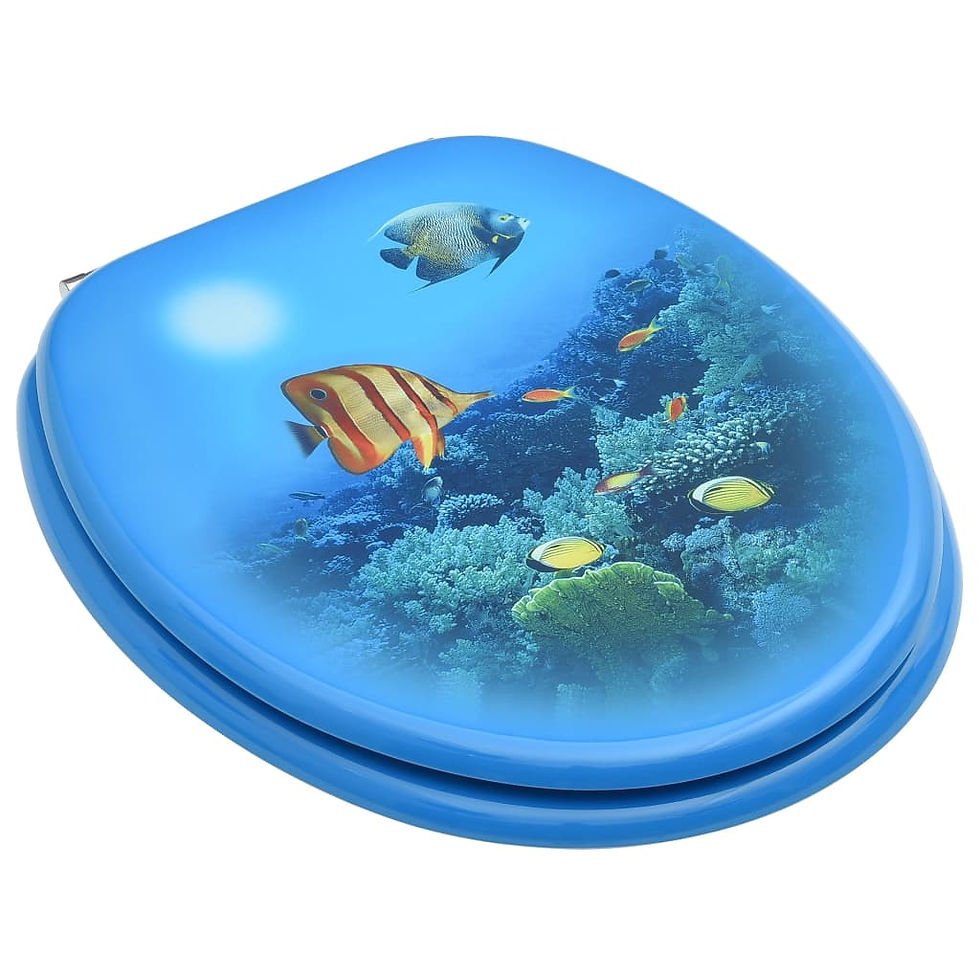 Thumbnail: Toilet Seat with Lid MDF Deep Sea Design