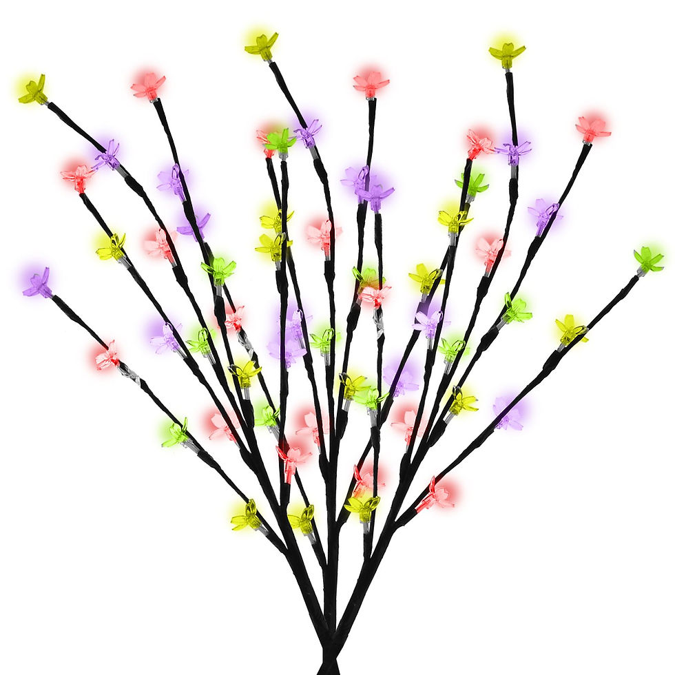Thumbnail: 3Pk 60 LED Solar Branch Lights Multi Coloured TWL-1580 BLOSSOM