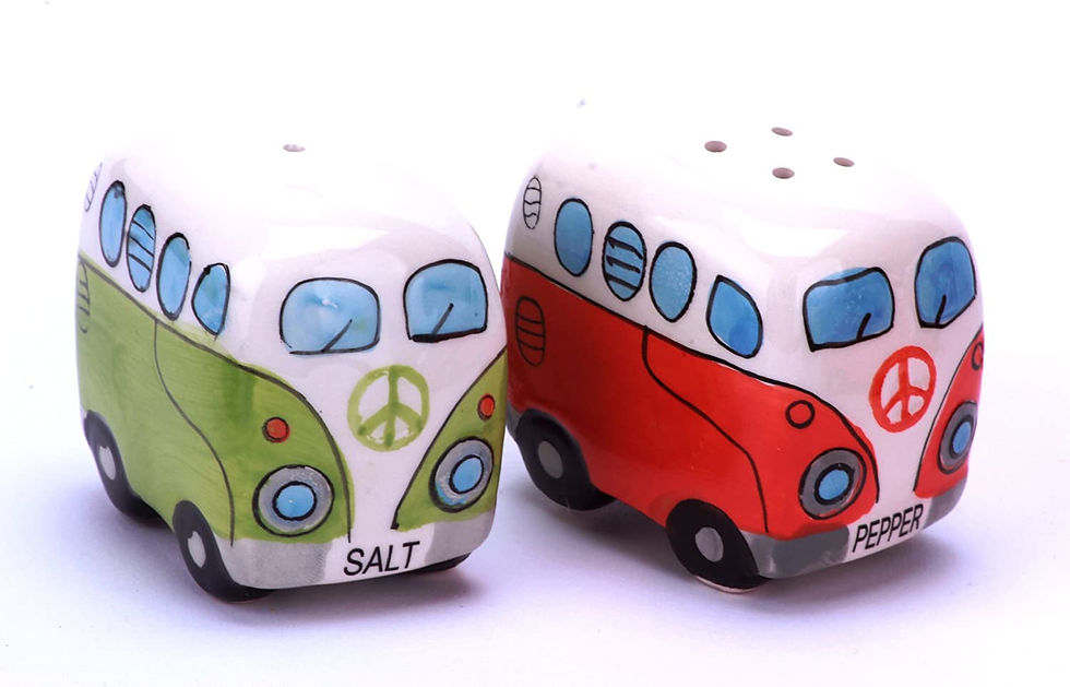 Thumbnail: Camper Van Ceramic Salt & Pepper Shakers, Set of 2, Choice of Colours, Red