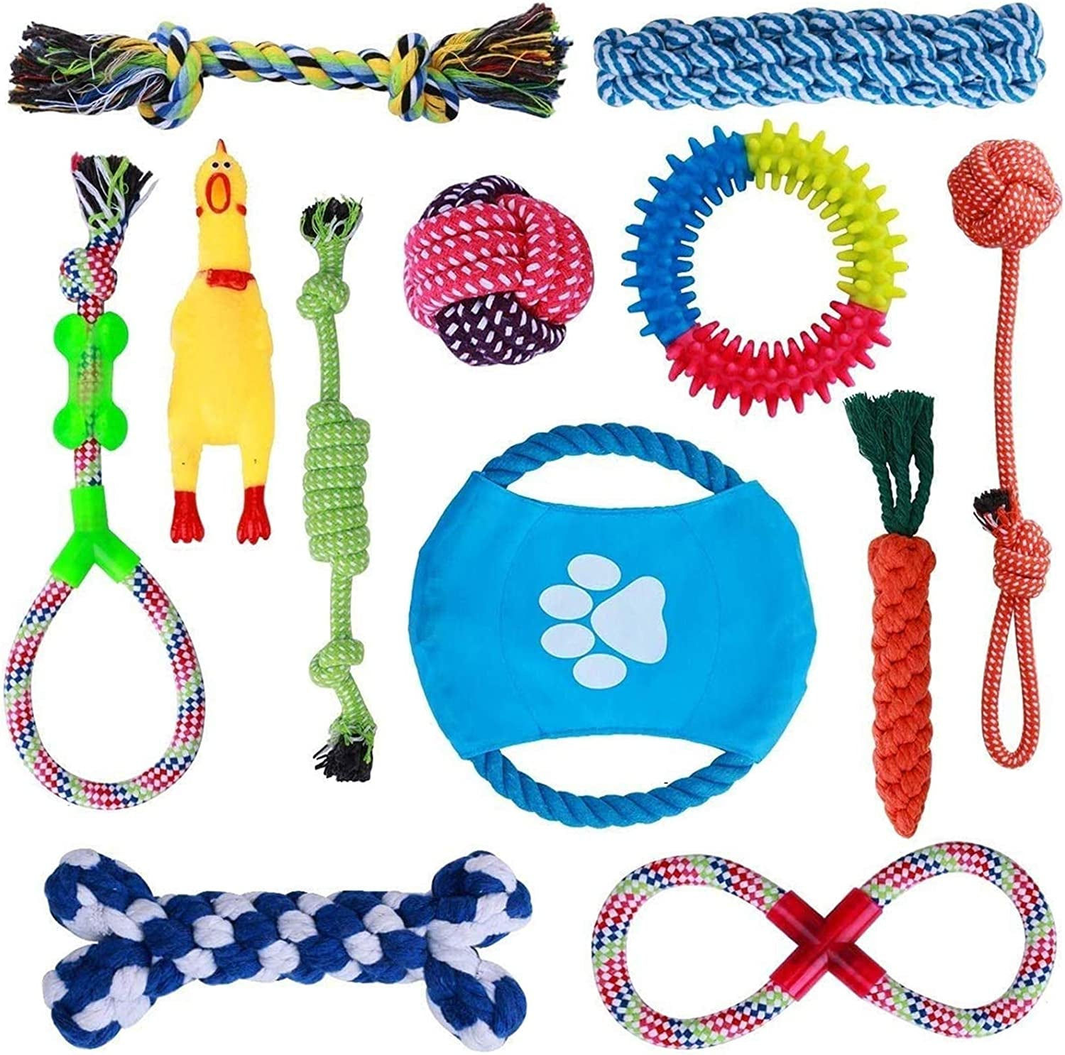 Dog Rope Toys, 12 Set Puppy Chew Toy Durable Teeth Cleaning for Small Medium Lar