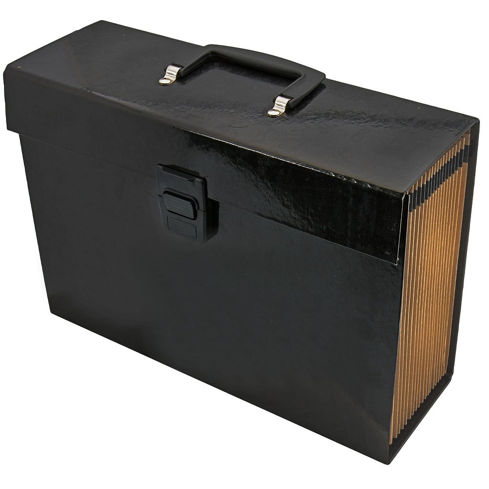 Thumbnail: HQ A4 Black Expanding File Organiser 19 Pockets Document Paper Folder Carry Case