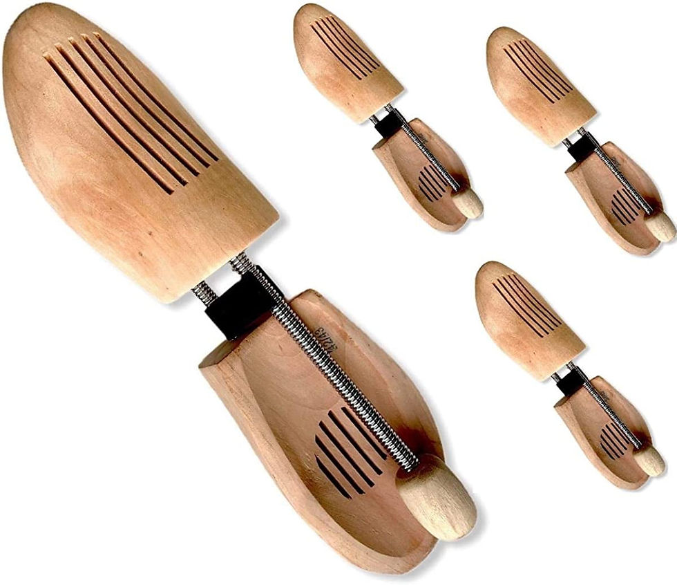 Thumbnail: Set Wooden Shoe Trees with Spiral Spring for Best Care of your Shoes