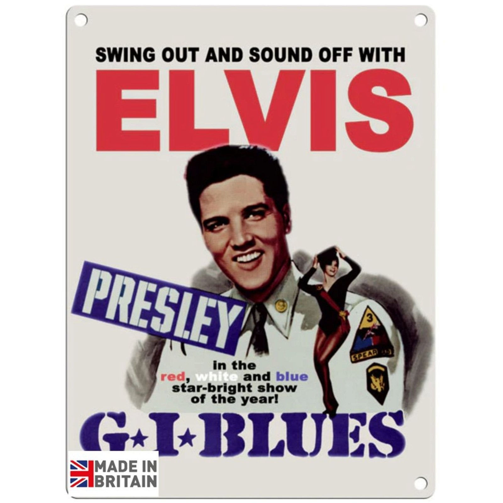 Large Metal Sign 60 x 49.5cm Movie Poster Elvis G.I Blues Shipping furniture UK