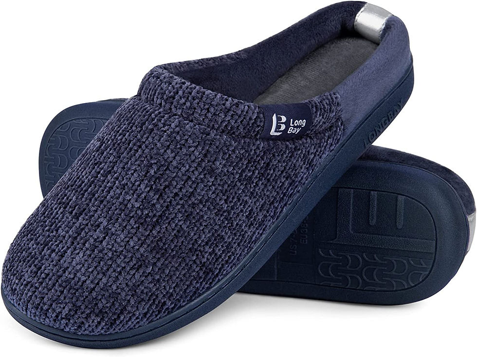 Thumbnail: Ladies' Chenille Knit Slippers Comfort Memory foam Slip on House Shoes