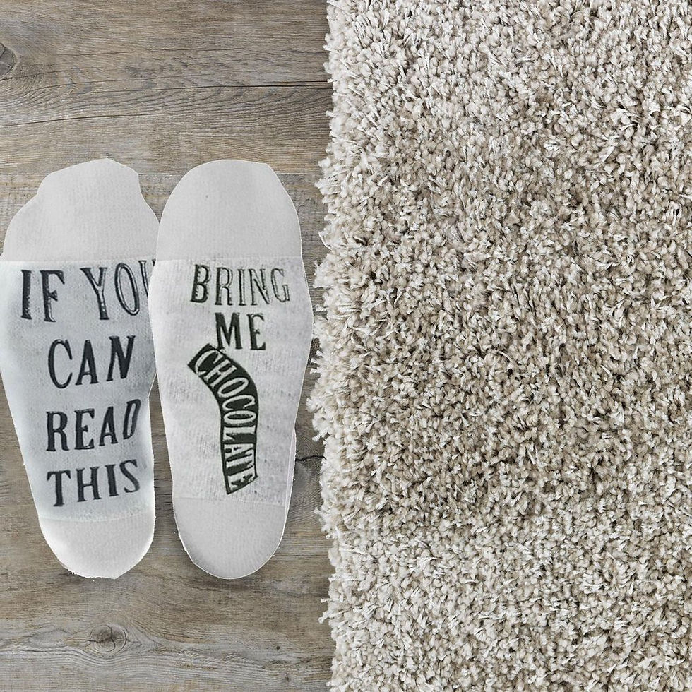 Thumbnail: Gifting Slogan Socks If You Can Read This Bring Me Chocolate, White UK Size 4-7