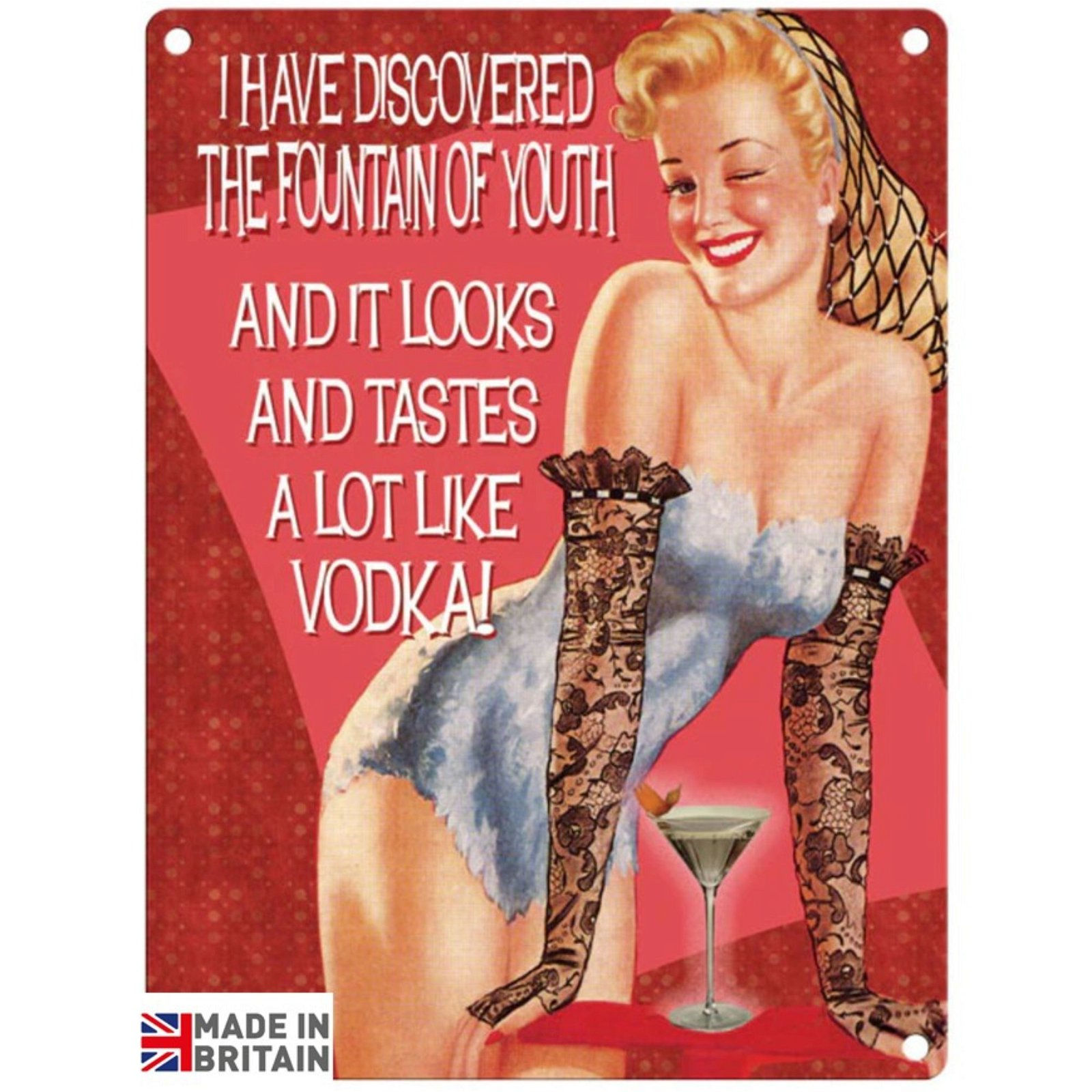 Small Metal Sign 45 x 37.5cm Funny Fountain of Youth Shipping furniture UK