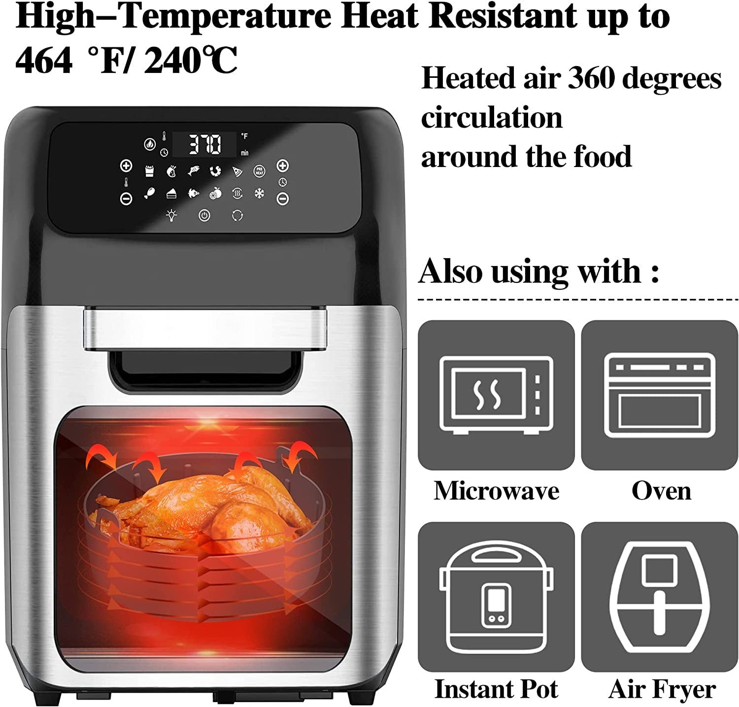 Air Fryer Silicone Liner, 7.5 inch Round Air Fryer Silicone Pot Reusable