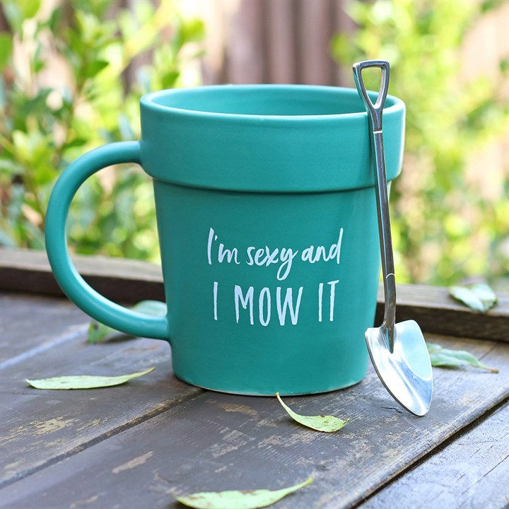 Thumbnail: Sexy and I Mow It Pot Mug and Shovel Spoon
