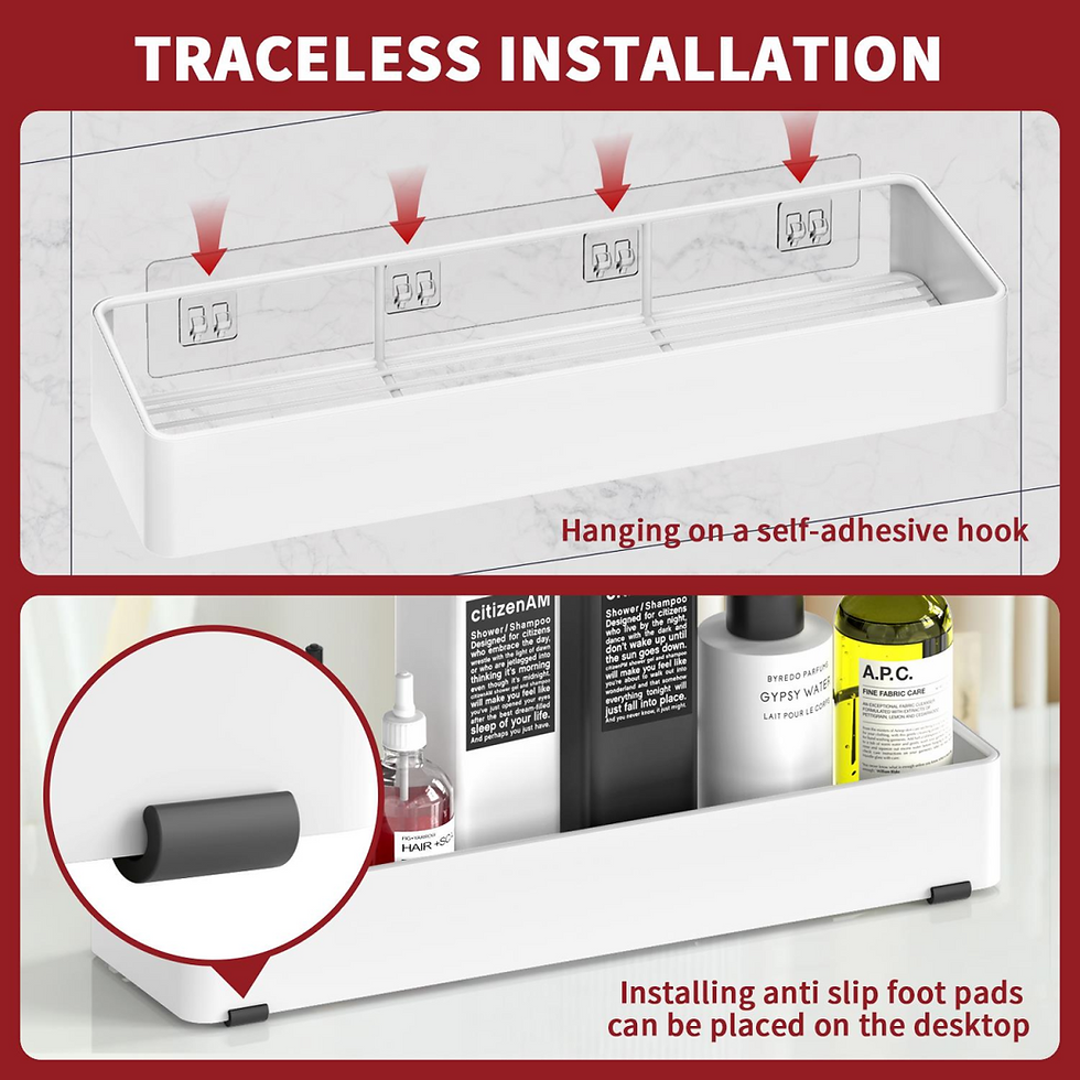 Thumbnail: Set of 2 White Adhesive Shower Caddies